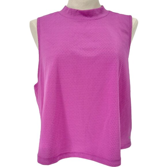 DSG Mesh Tank Top Womens XL PInk Lightweight Athletic Poly Sleeveless High Neck - Picture 1 of 8